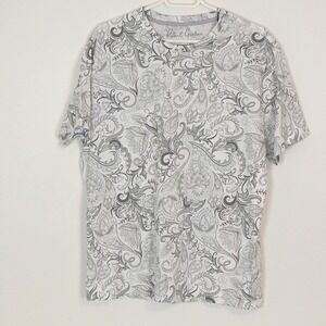 Robert Graham Swanson Short Sleeve Crew Neck Graphic AOP T-Shirt Cotton Sz Large